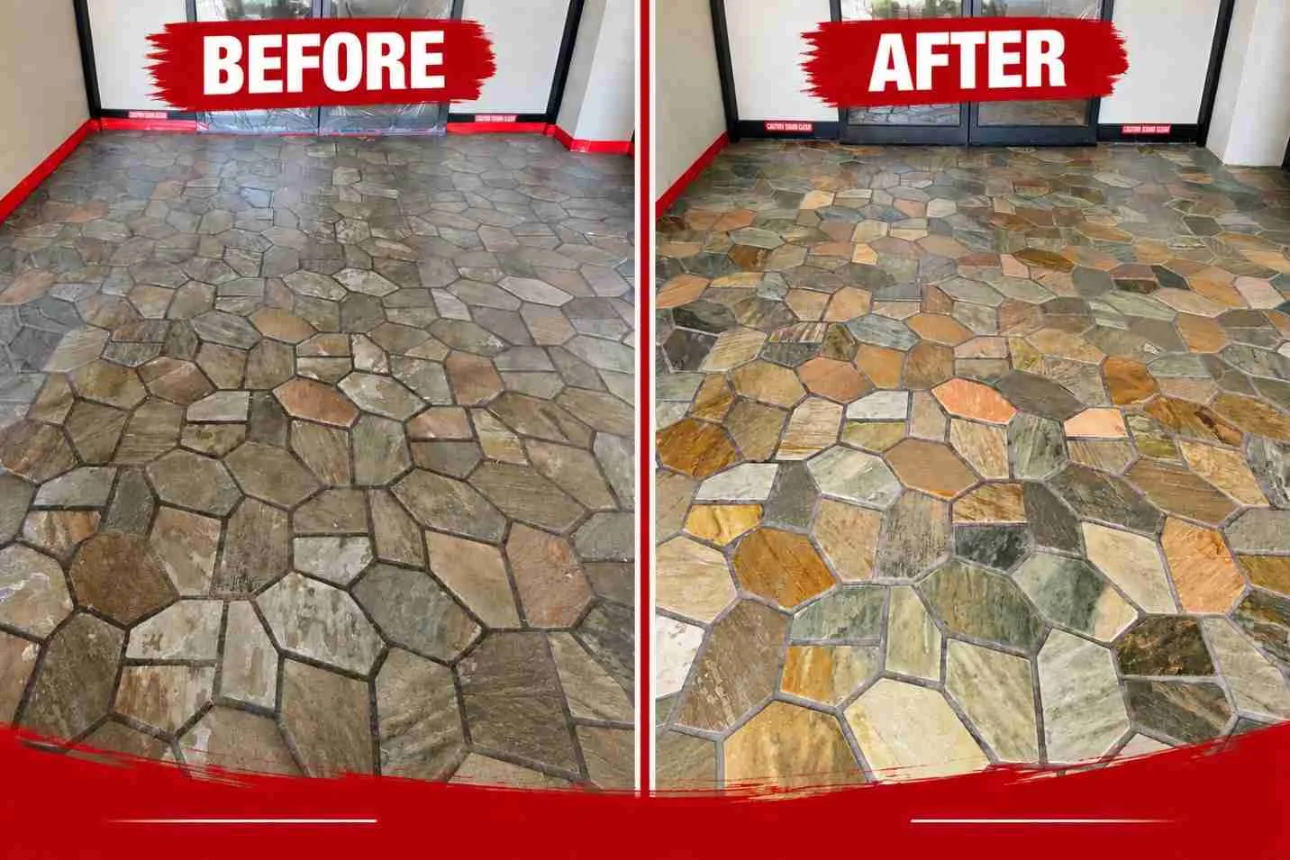 Before and after professional grout cleaning and sealing in Honolulu, Oʻahu
