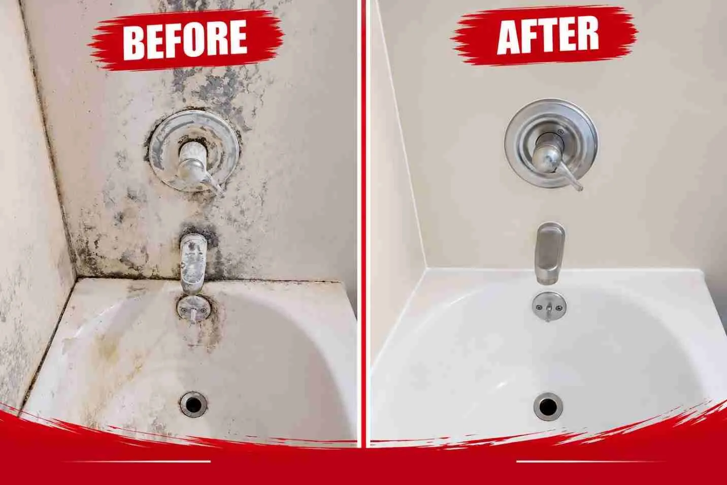 Before and after professional shower cleaning and restoration in Honolulu, Oʻahu
